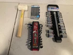 Lot Husky Stubby 7-PC Wrench Set & Kobalt 33-PC Power Driver + Stanley Rubber. Fixed Price $39.99.