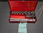 Vintage Companion 14 Pc 1/2" Drive 12 Pt Socket Set 7/16"- 1/8" W/case (TL497). Fixed Price $54.95.
