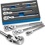 3/6PCS Flex Head Ratchet Set, 1/4", 3/8", 1/2" Drive, 72 Tooth Swivel. Fixed Price $21.84.