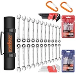 44PC Combination Ratcheting Set Metric & Sae + Hex Key Mini Wrenches. Fixed Price $69.99.