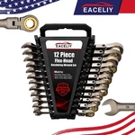 Eaceliy 12PCS 180 Metric Flex-head Ratcheting Wrench Set. Fixed Price $50.99.