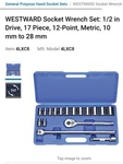 Westward 17PC Combination Wrench Set Sae With Tool Bag No. 4PL92. Fixed Price $70.00.