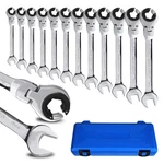 Loschen Metric Open Flex-head Ratcheting Wrench 12PCS/SET (8-19MM), Silver. Fixed Price $271.35.
