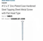 Fabory 3 Self Tapping Sheet Metal Screw (new) QTY-25 Free Same Day Shipping!. Fixed Price $8.29.