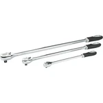 Klutch Extra-long Ratchet Set, 3-PC., 1/4IN., 3/8IN. And 1/2IN. Drive. Fixed Price $97.99.