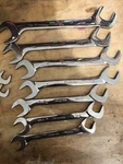 Snap On 14 Pc Sae Four-way Angle Head Open-end Wrench Set (3/8-1 1/4 ). Fixed Price $800.00.