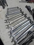 Vintage Husky Polished Chrome Sae Combination Wrench Set. 3/8 1-1/4".USA. Fixed Price $125.00.