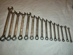 15 Piece Vintage Stanley 12-POINT Combination Wrenches. Fixed Price $50.00.