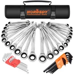Horusdy Ratcheting Wrench Set 48-PIECE Cr-v Steel Metric And Sae, Silver. Fixed Price $69.99.