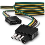 4 Pin Flat Trailer Wiring Harness Kit Wishbone-style Sae J1128 Rated 25'. Fixed Price $18.29.