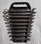 Vtg. Craftsman Va Sae Combination Wrench Set Of 9 With Holder/rack, Made Usa. Fixed Price $27.99.