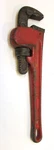 Vintage 1980'S China Orange Red Mit Brand Working Adjustable 10" Pipe Wrench. Fixed Price $30.00.