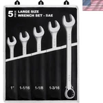 Heavy-duty 5-PC Sae Combination Wrench Set With Roll-up Pouch 12-POINT Design. Fixed Price $51.99.
