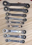 Vintage 9 Pc. Pittsburg Wratcheting Sae & Metric 12 Pt. Boxend Wrench Set. Fixed Price $15.00.