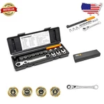Pro 15 Pc Serpentine Belt Tool Set: Flex Head Ratchet, Long Wrench, Alloy Steel. Fixed Price $120.59.