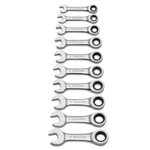 10 Piece 72-TOOTH 12 Point Stubby Ratcheting Combination Metric Wrench Set. Fixed Price $225.76.