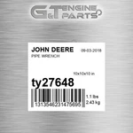 TY27648 Pipe Wrench Fits John Deere (surplus Open Box). Fixed Price $242.27.