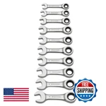 Gearwrench 10 Piece 12 Point Stubby Ratcheting Combination Metric Set. Fixed Price $155.82.