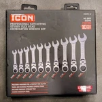 Icon Pc Ratcheting Stubby Flex Head Wrench Set Metric 10-19MM (WRSTFM-10). Fixed Price $89.00.