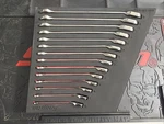 Snap-on FMWR05BR 14PC 6-19MM Ratcheting Wrench Set Flank Drive Plus Foam. Fixed Price $585.00.