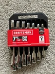 Craftsman CMMT87026 7-PIECE Sae 12-POINT Ratcheting Wrench Set. Fixed Price $40.00.