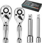 Duratech 4PC Stubby Set 1/4'' And 3/8''RATCHETS With 2 Extension Bars. Fixed Price $22.99.