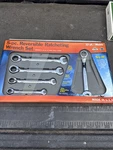 Sears Craftsman Usa Nos 5PC Reversible Ratcheting Wrench Set Metric 42409 8-14MM. Fixed Price $149.00.