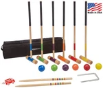 Amazon Basics Six Player Croquet Set With Wooden Mallets And Carry Case, Portabl. Fixed Price $75.99.