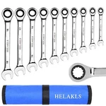 10PIECE Ratcheting Wrench Set 6-18 Mm Metric Chrome Vanadium Steel Combination. Fixed Price $42.52.