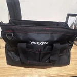 Workpro W081021A Tool Bag Set, Black/red, Shoulder Strap, Multiple Pockets. Fixed Price $18.00.