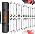 48PC Combination Ratcheting Wrench Set Metric/sae Cr-v Steel With Roll Up Pouch. Fixed Price $69.99.