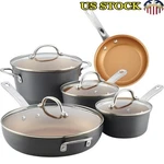 Nonstick Cookware Set 9 Piece Hard Anodized Aluminum Pots Pans Kitchen Essential. Fixed Price $137.57.