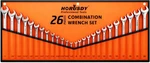 Horusdy 26-PIECE Durable Combination Wrench Set With Roll-up Pouch, Open End. Fixed Price $53.77.