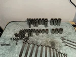 Snap-on Sae Mechanics Tool Set Chrome Wrenches & Sockets Silver Multiple Pieces. Fixed Price $1400.00.