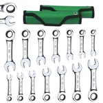 Sk 14PCS Stubby Ratcheting Combination Wrench Set Sae Metric 3/8"-11/16" 10-18MM. Fixed Price $98.99.