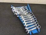 #BO789 Mac Tools SRWMS146PT 14PC Metric Point Stubby Ratcheting Wrench Set. Fixed Price $289.95.