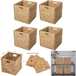 Foldable Hyacinth Storage Baskets Iron Wire Frame Set Of 4 Medium Size. Fixed Price $181.99.