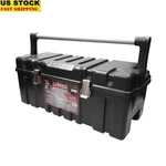 Durable Plastic Tool Box W/ Metallic Latches Tray Storage Organization. Fixed Price $75.97.