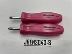 Snap-on Tools Rare Pearl Pink 2PC Hard Standard Handle Stubby Screwdriver Set. Fixed Price $149.95.